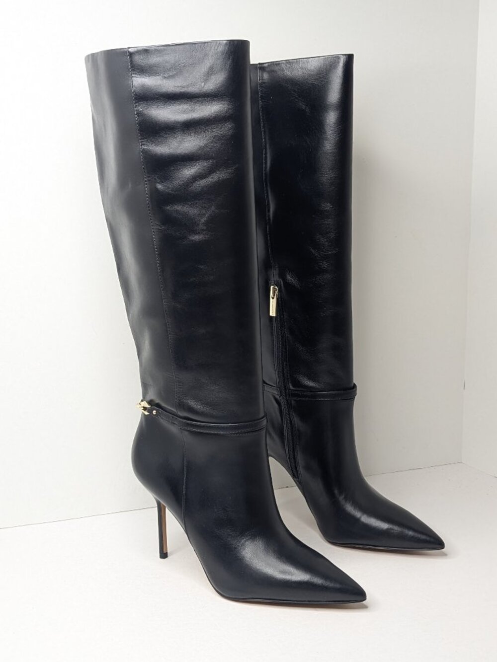 Vince Camuto Mirtha Tall Heeled Boots Black Leather Womens 10